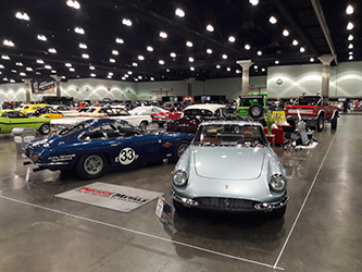 Precious Metals Display at the LA Classic Auto Show with 1967 Ferrari GTC and
1966 Lamborghini 400 2+2