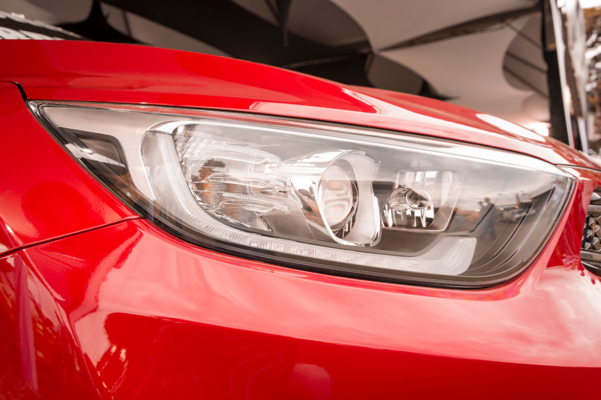 Close-up of a Modern Car Headlight.