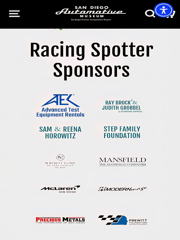 San Diego Auto Museum Sponsors